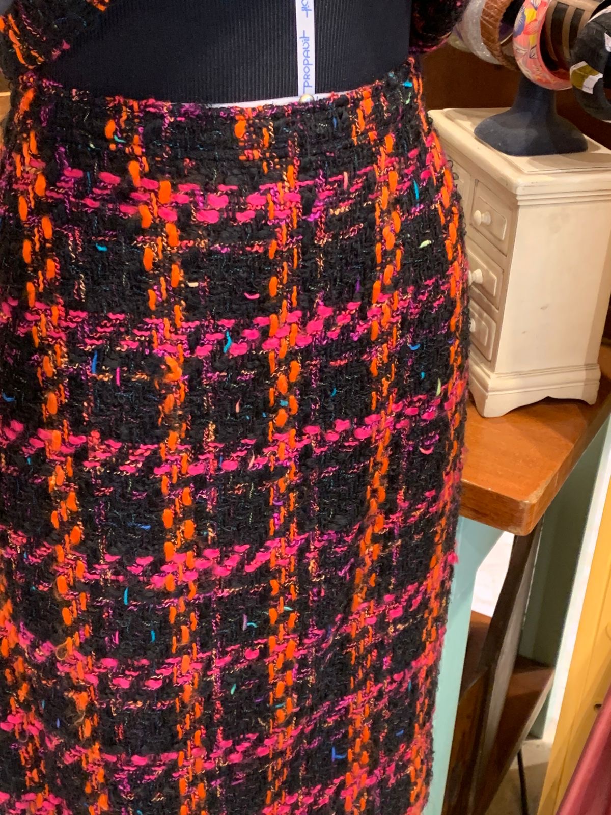 Conjunto de tweed vermelho