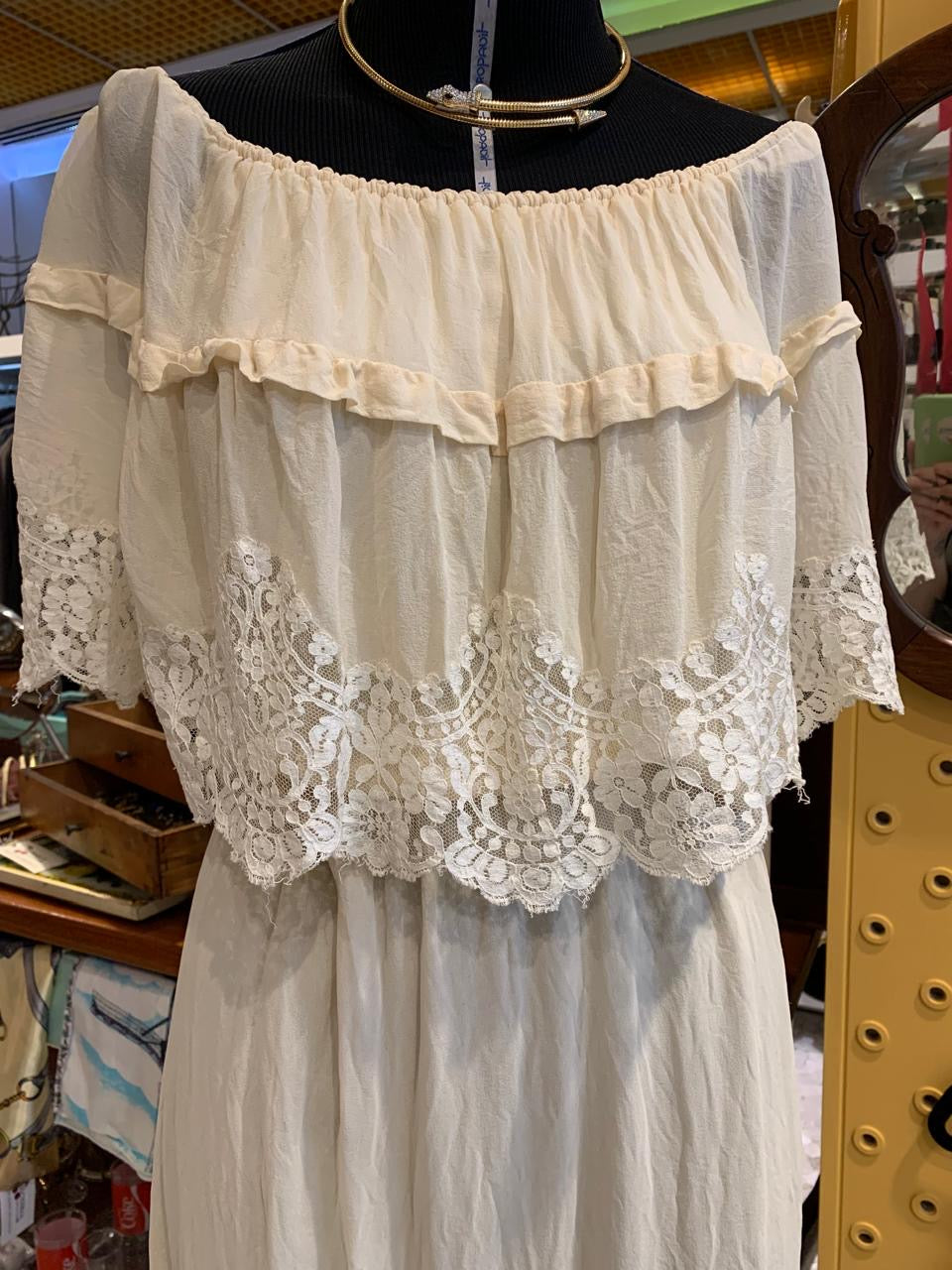 Vestido seda branca vintage
