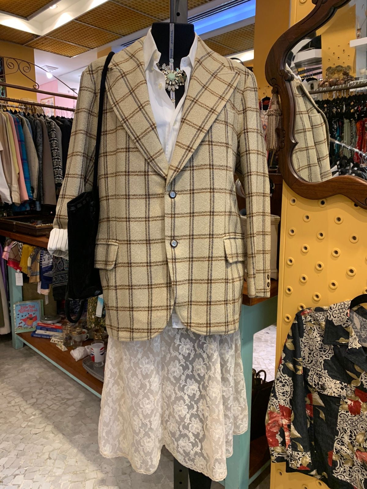 Blazer xadrez bege