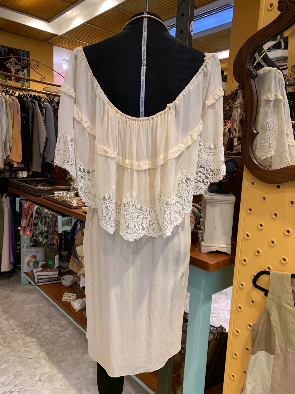 Vestido seda branca vintage