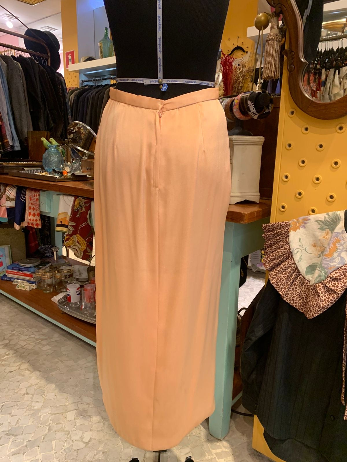 Conjunto de cetim cor salmão