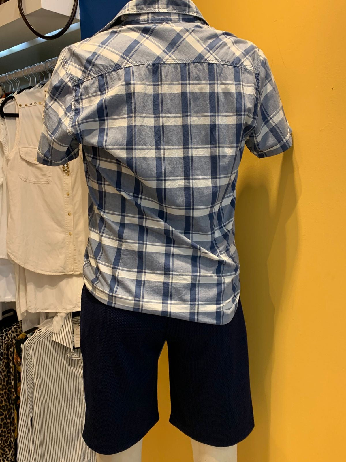 Camisa xadrez manga curta