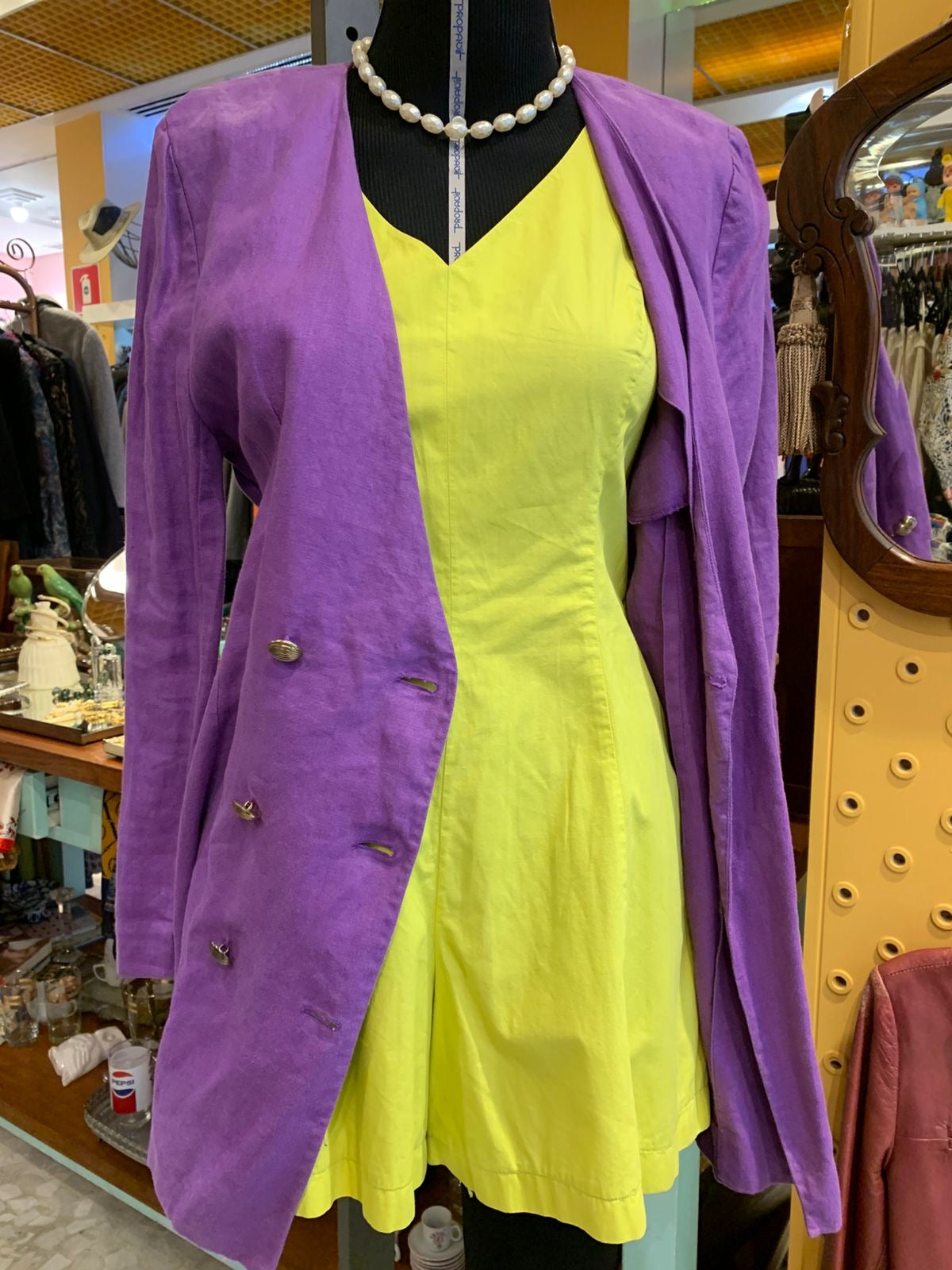Blazer de linho roxo