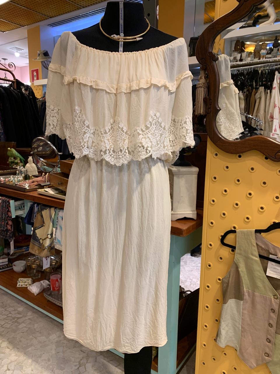 Vestido seda branca vintage