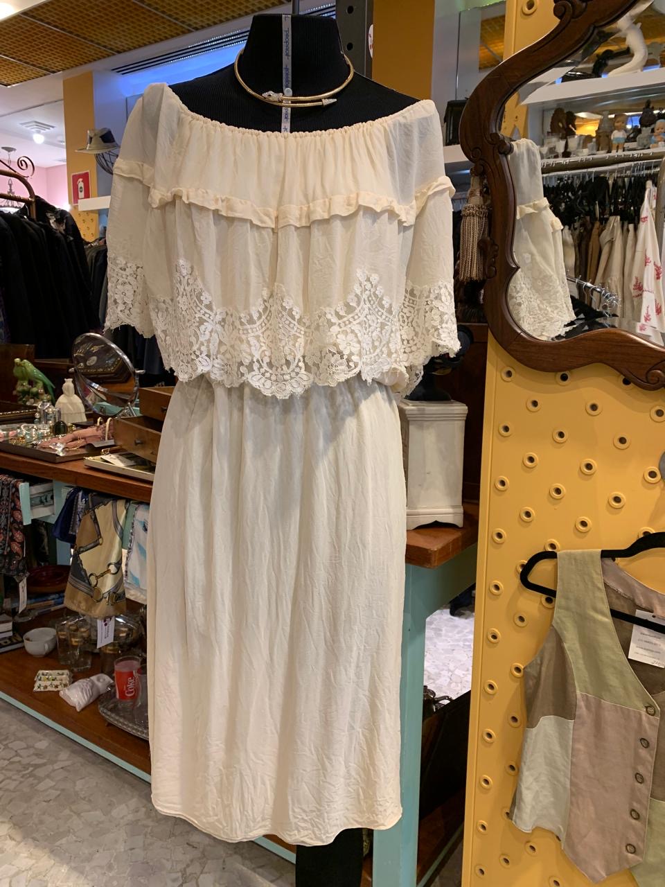 Vestido seda branca vintage