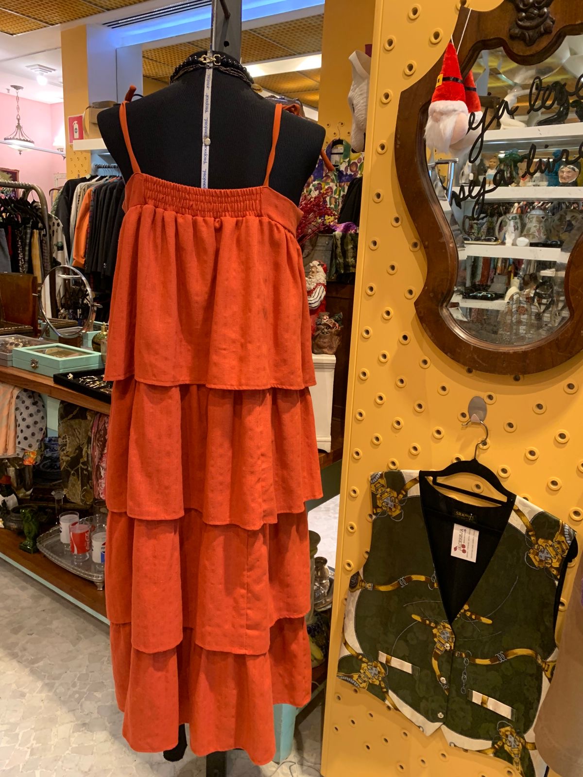 Vestido longo laranja
