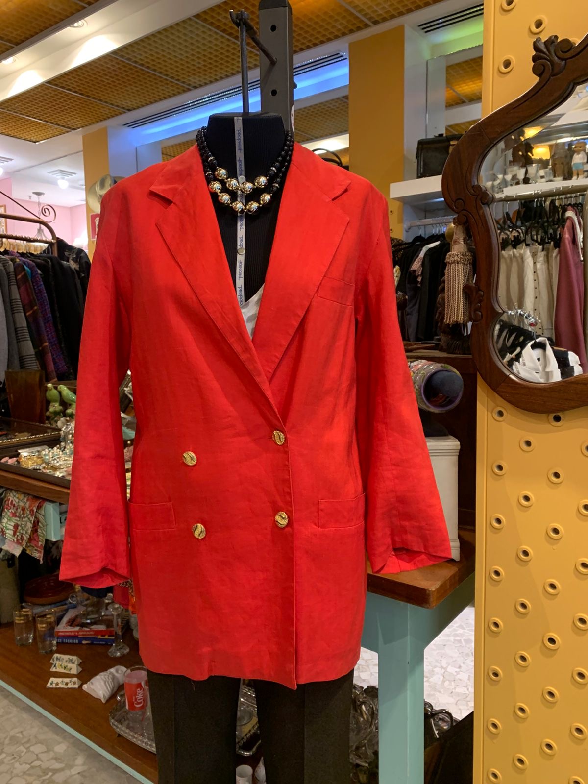 Blazer de linho laranja