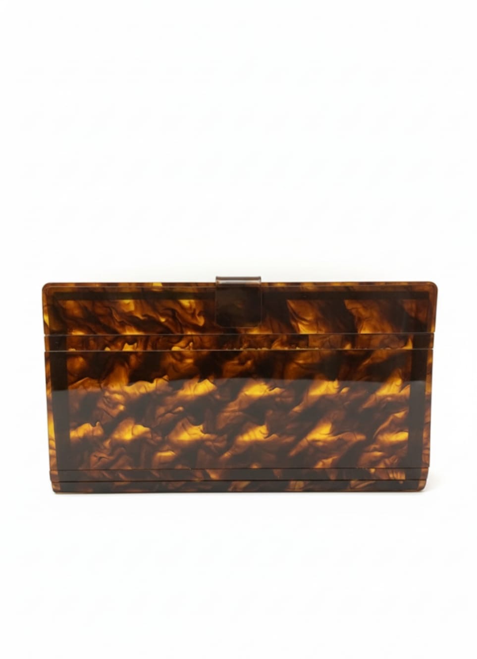 Bolsa acrílico marrom e dourado