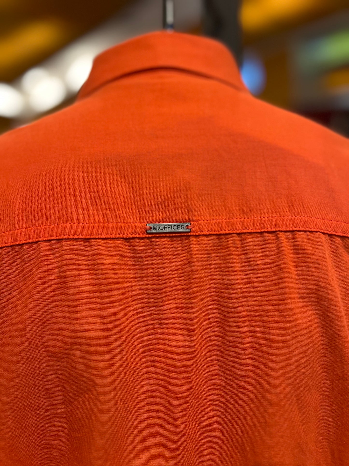 Camisa laranja manga longa Slim Fit