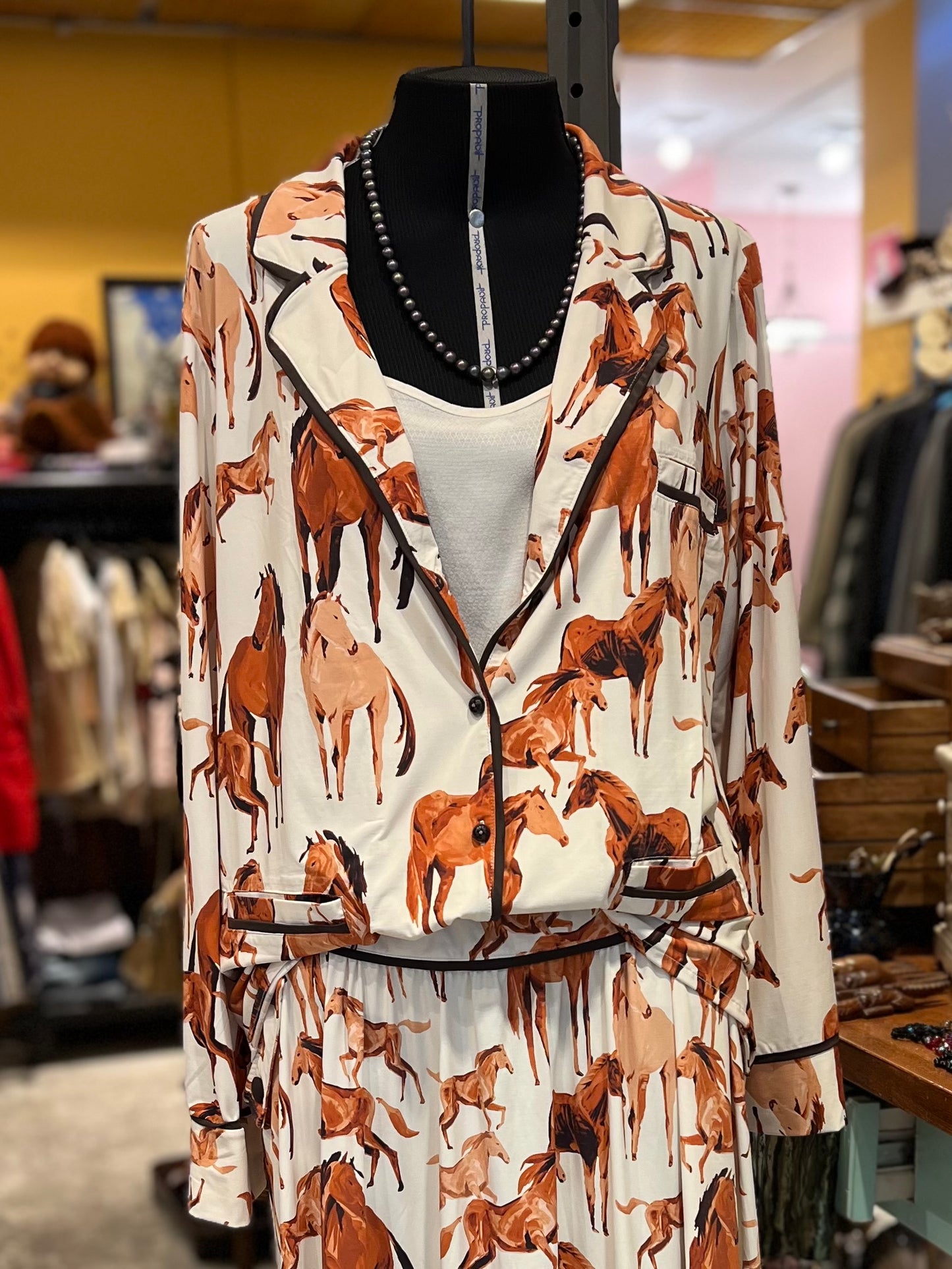 Camisa de Poliamida biodegradável com estampa de cavalo
