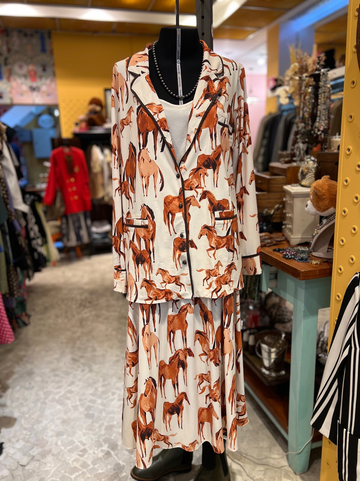 Camisa de Poliamida biodegradável com estampa de cavalo