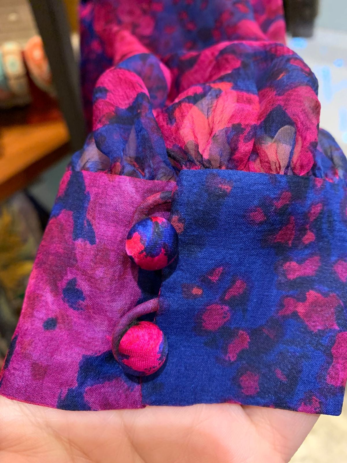Vestido anos 70 Rosa e Roxo