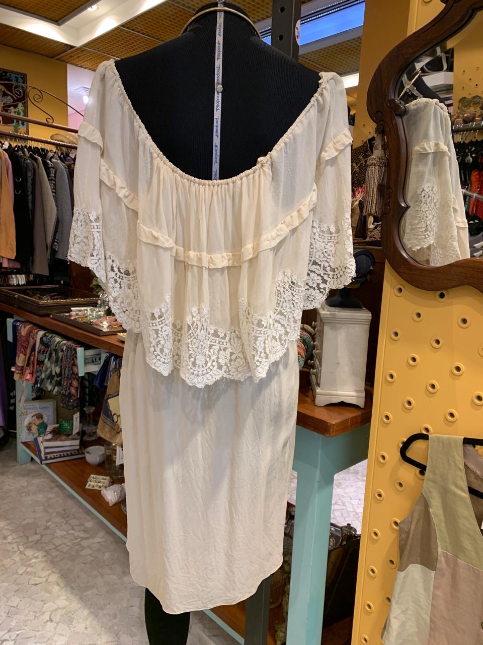 Vestido seda branca vintage