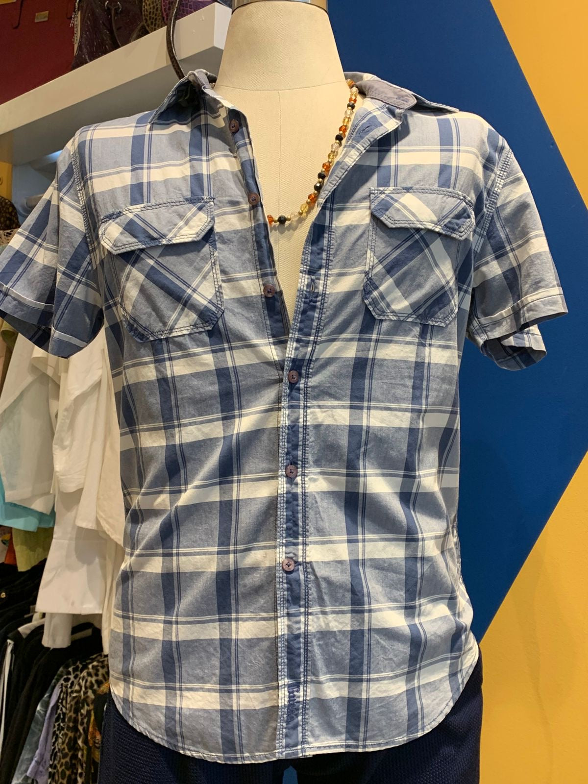 Camisa xadrez manga curta
