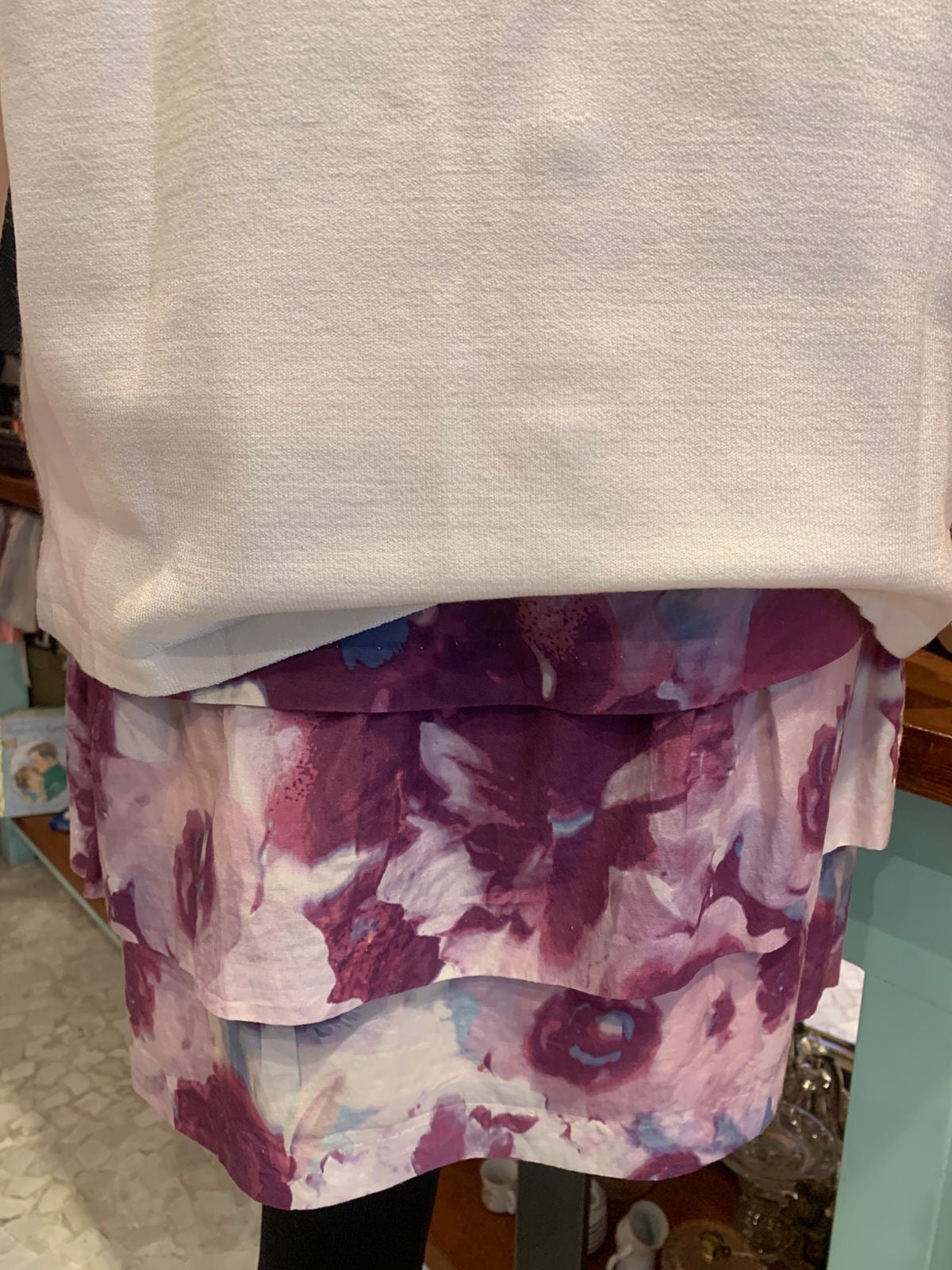 Saia floral lilás