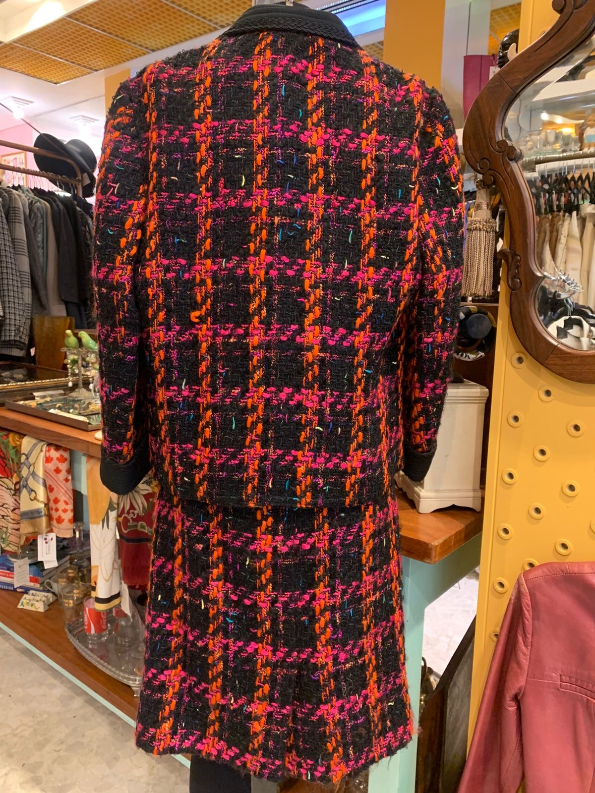 Conjunto de tweed vermelho