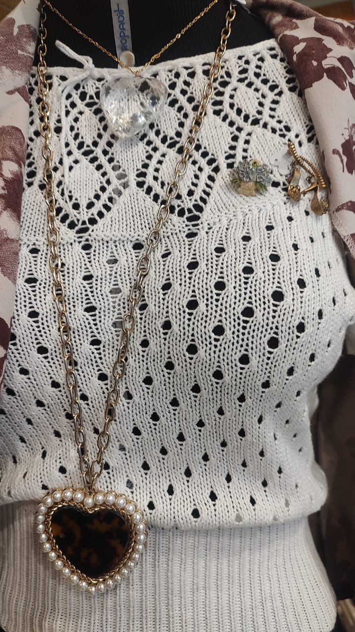 Blusa de tricô branco
