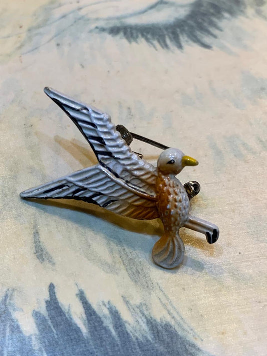 Broche vintage pássaro