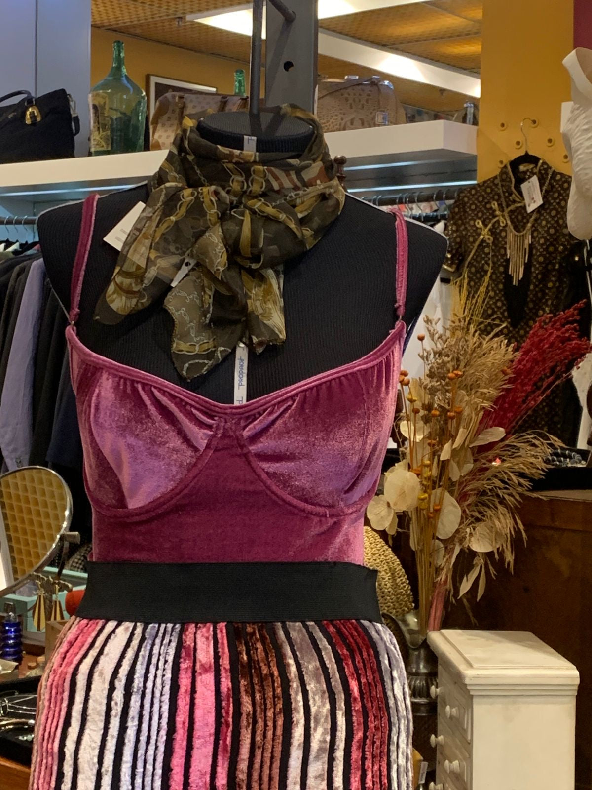 Cropped veludo rosa