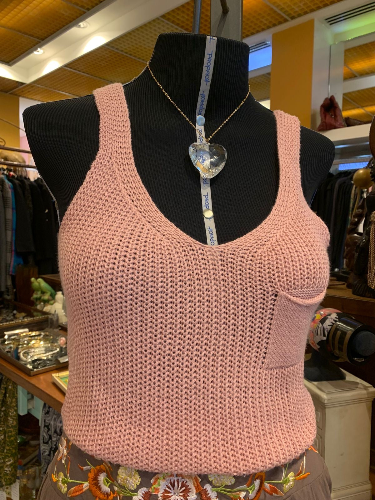 Blusinha tricô rosa