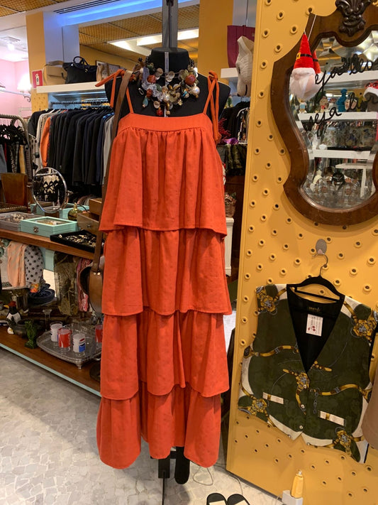 Vestido longo laranja