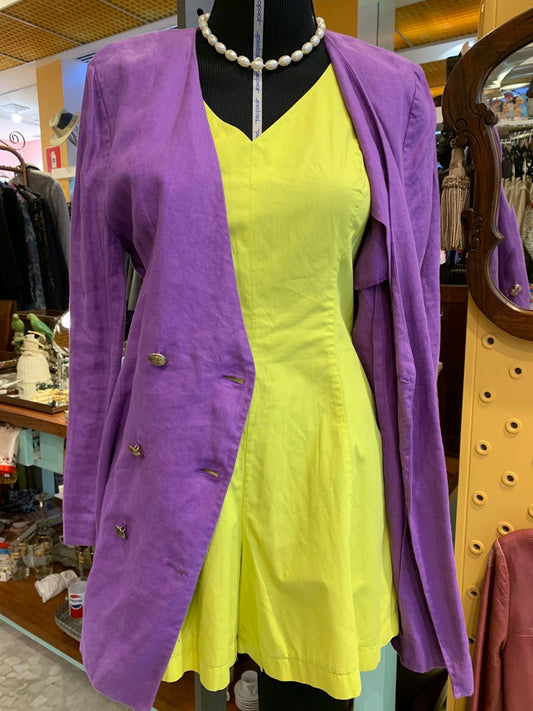 Blazer de linho roxo