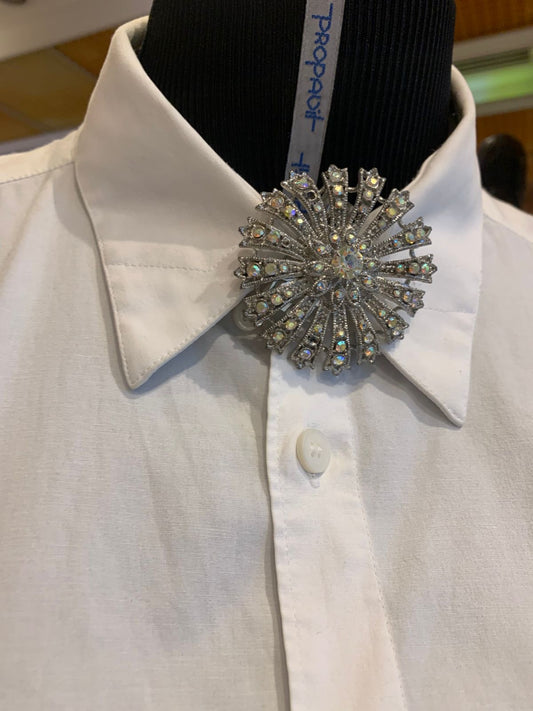 Broche flor strass