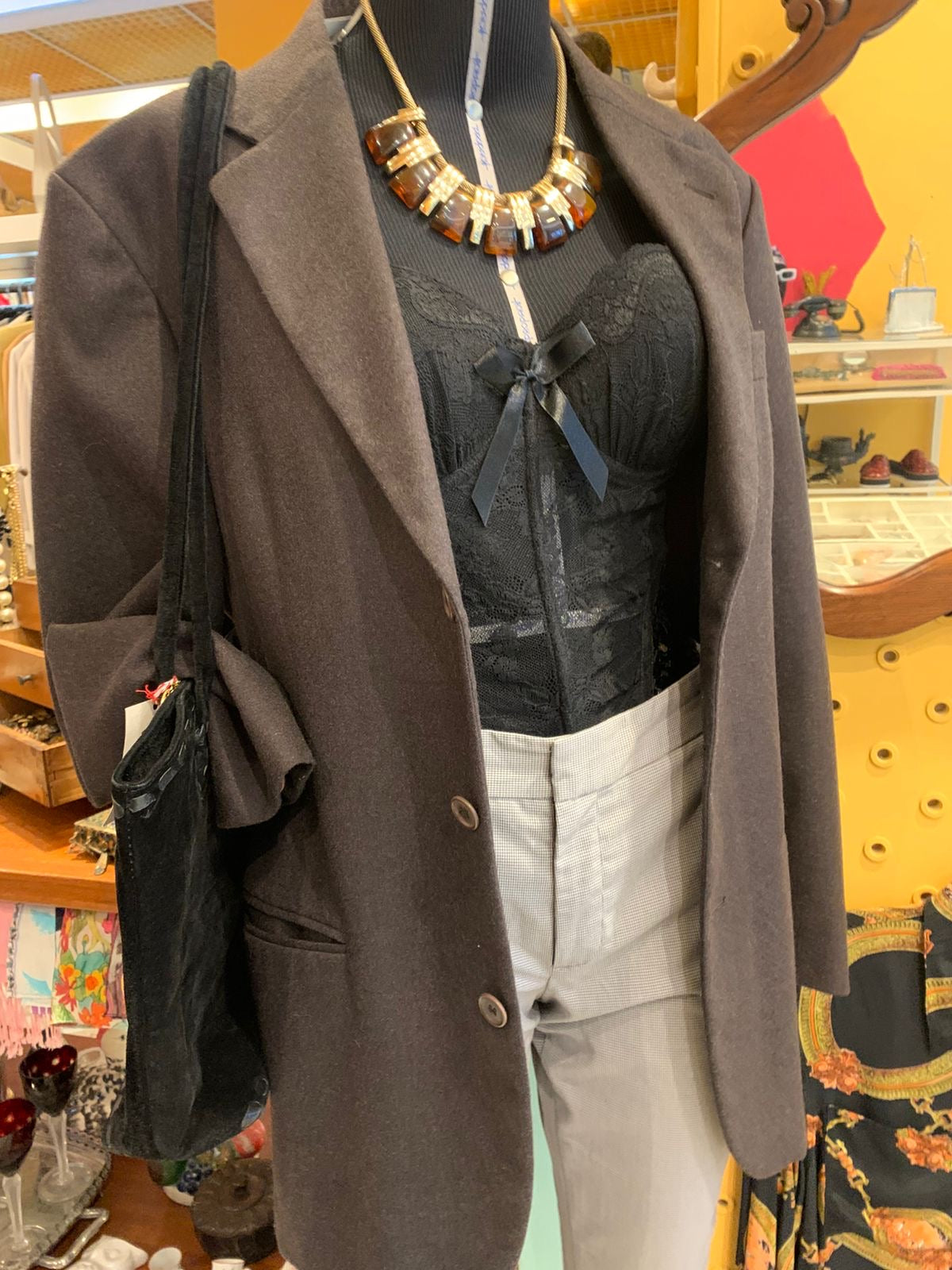 Blazer de lã marrom