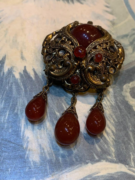 Broche vintage de pedra