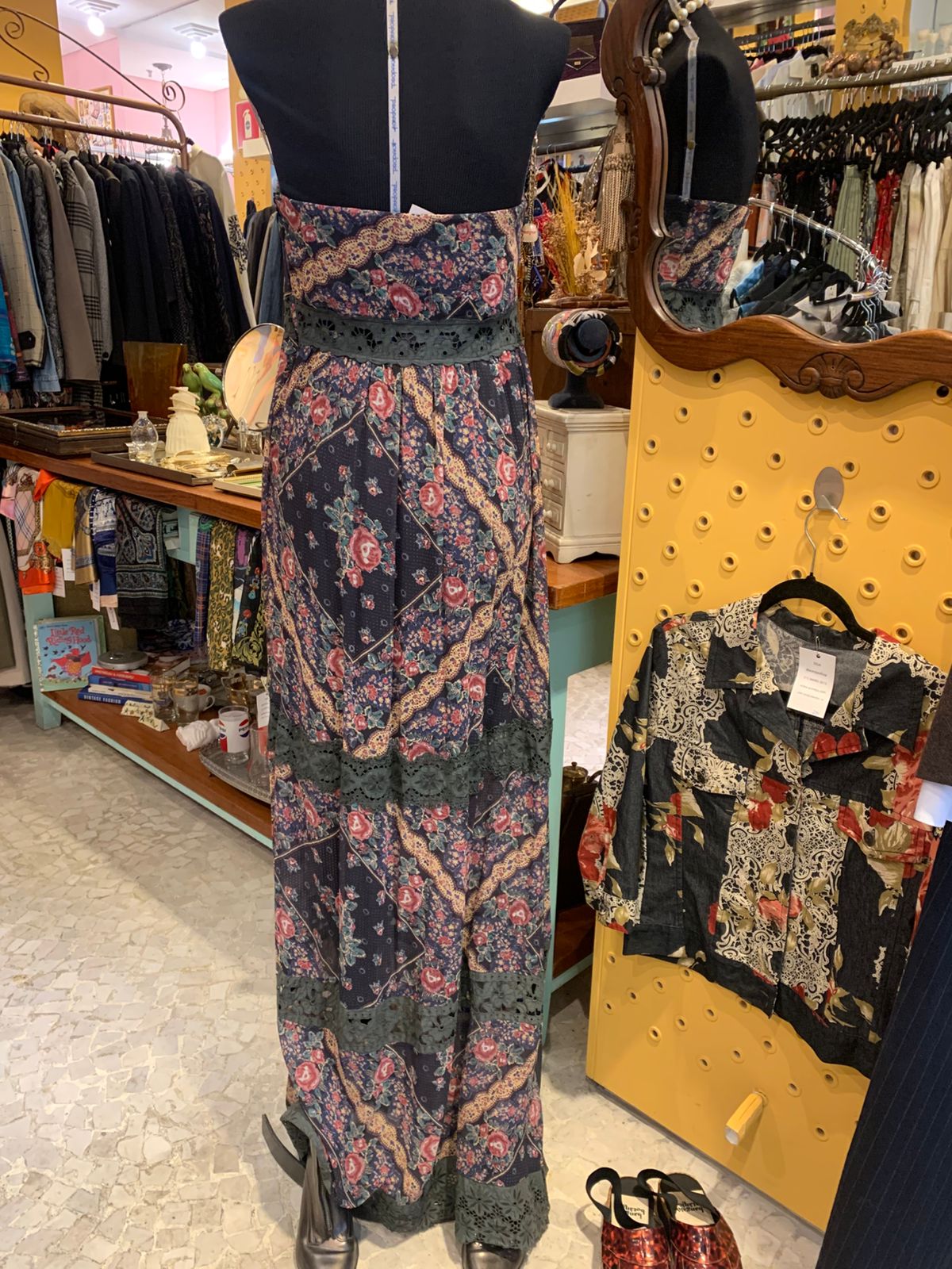 Vestido de seda longo Daslu
