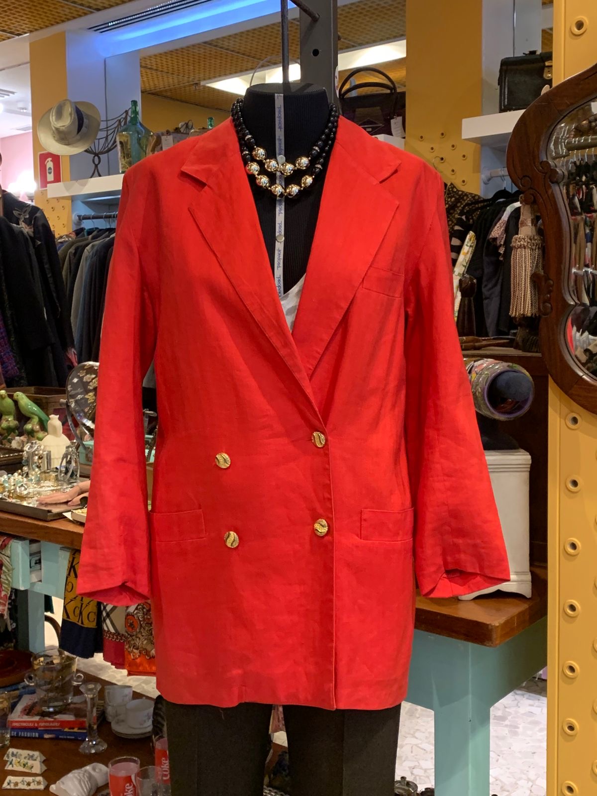 Blazer de linho laranja