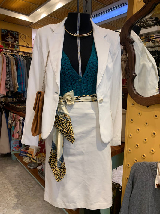 Conjunto branco de alfaiataria