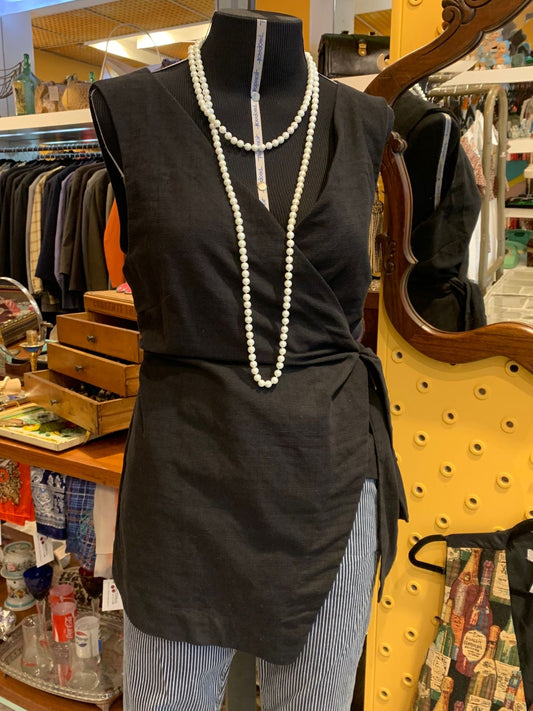 Blusa transpassada preta