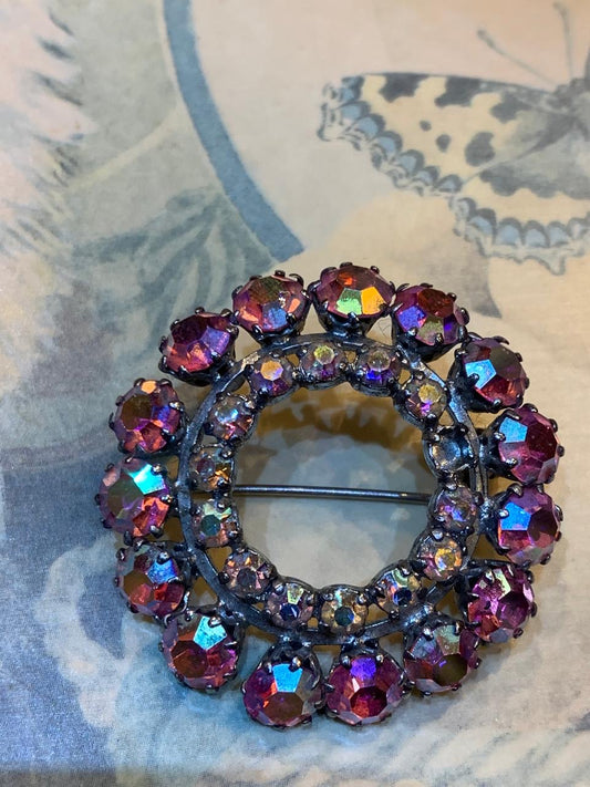 Broche strass rosa