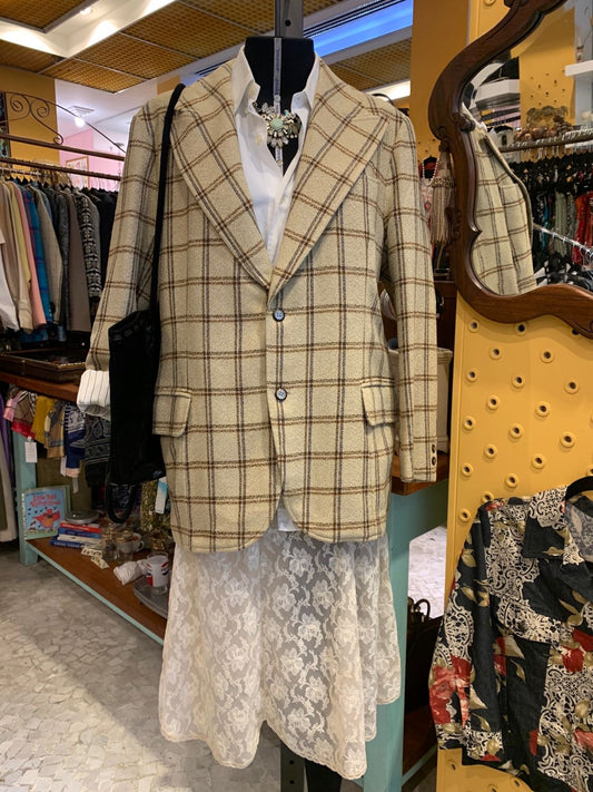 Blazer xadrez bege