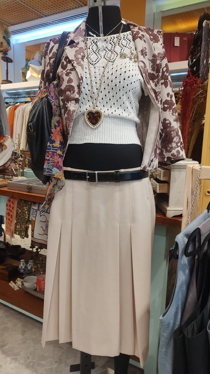 Blusa de tricô branco