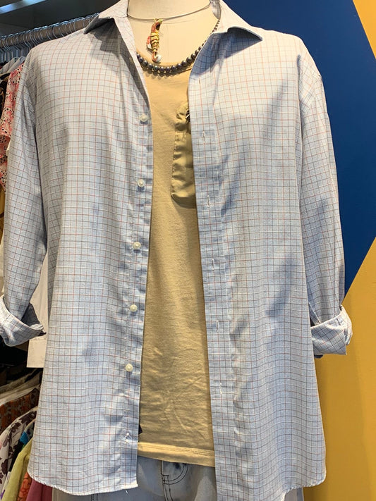 Camisa xadrez azul com marrom RALPH LAUREN