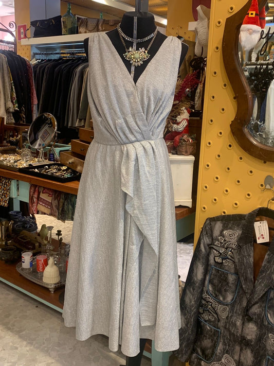 Vestido vintage de lurex prata