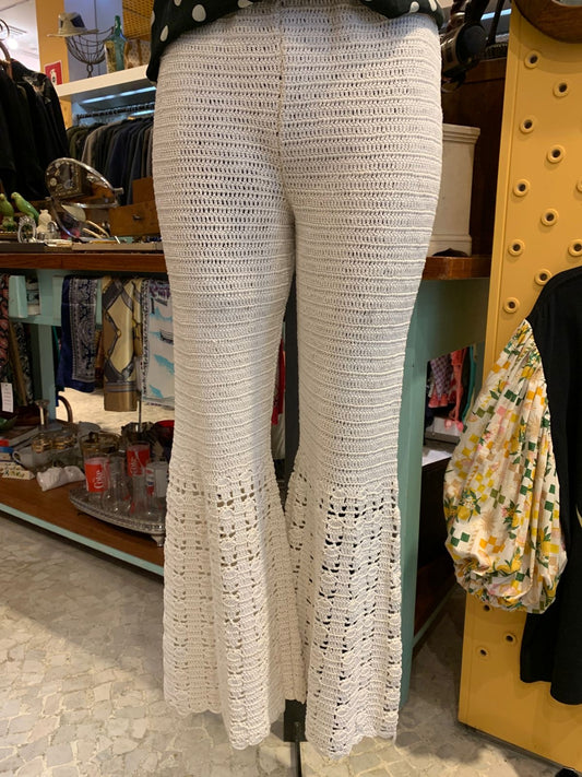 Calça de crochê anos 70