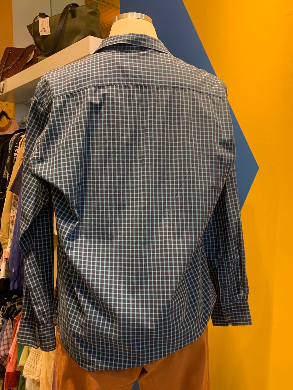 Camisa quadriculada azul