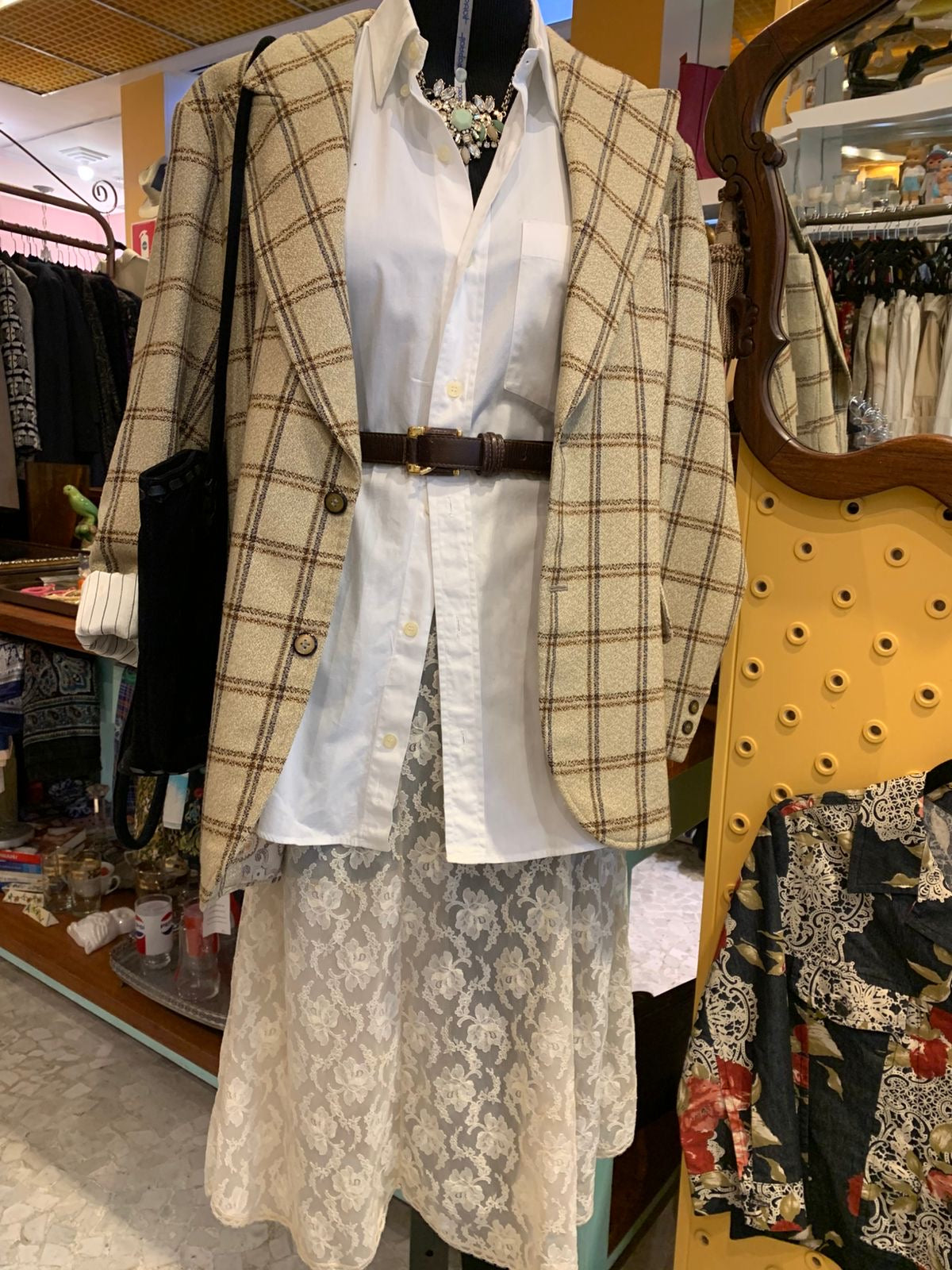 Blazer xadrez bege