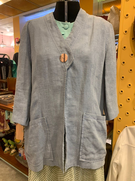 Kimono azul de linho