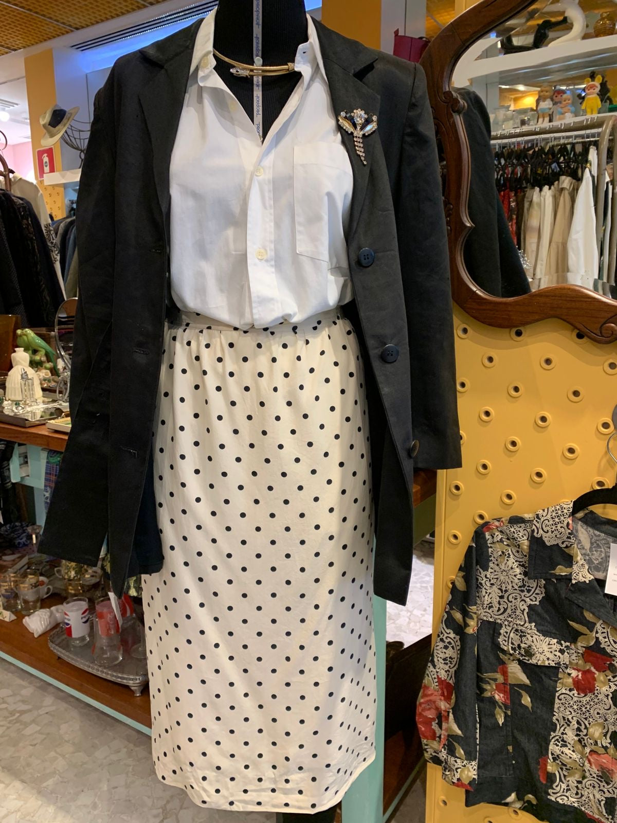 Blazer vintage de linho preto