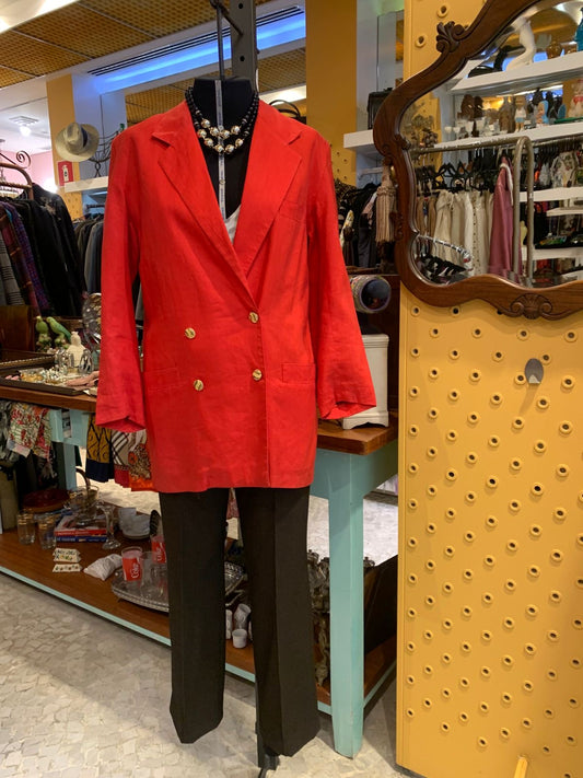 Blazer de linho laranja