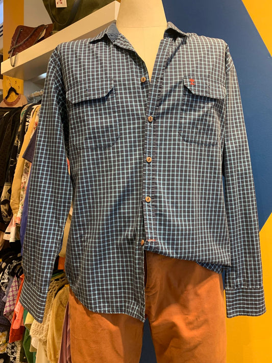 Camisa quadriculada azul