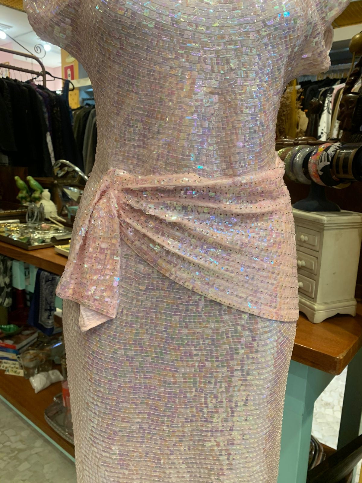 Vestido de paetê feito a mão