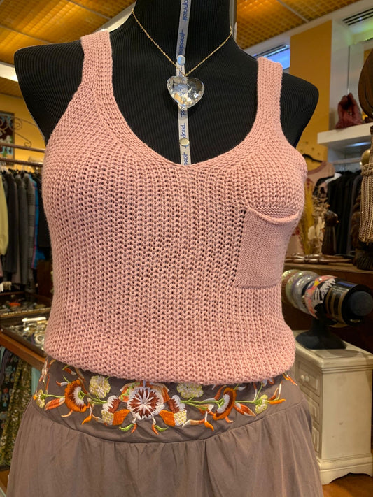 Blusinha tricô rosa