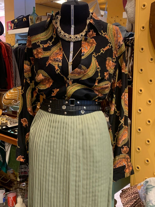 Camisa vintage preta estampada