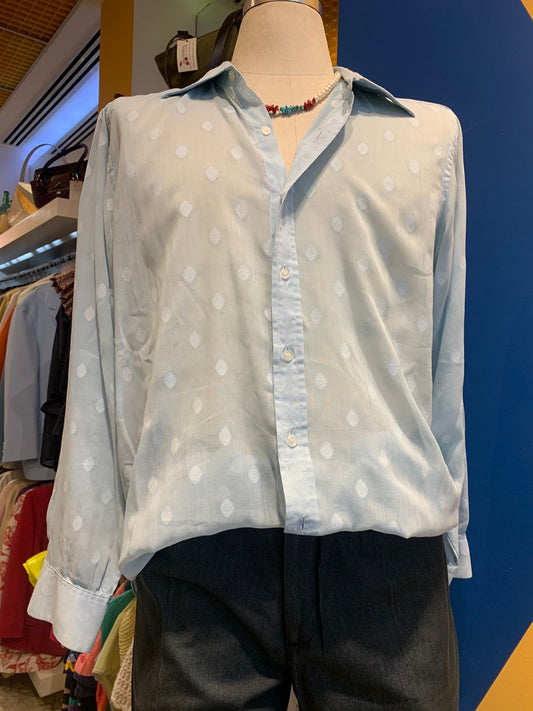 Camisa anos 70 azul bebê