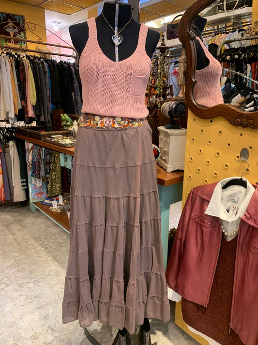 Saia babados rosa